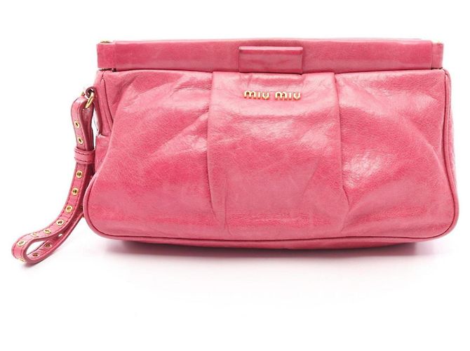 Miu Miu Second Bag Clutch Handbag Rose