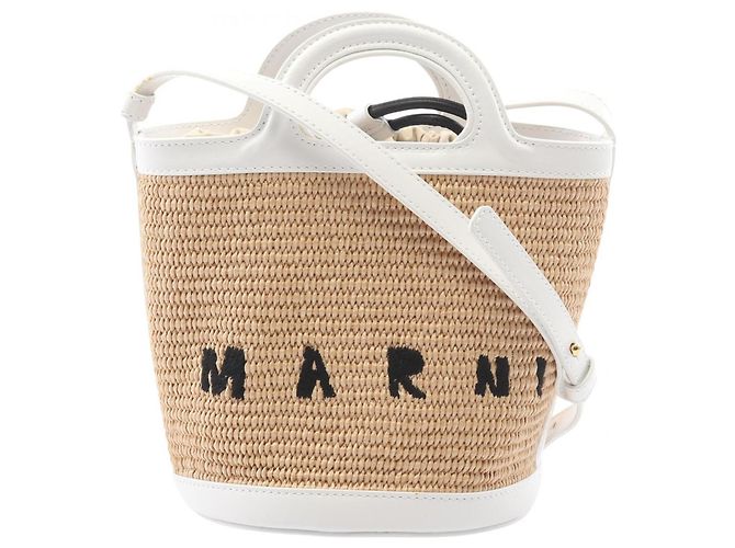 Bolsa Cesto Marni Tropicalia Branco Bege