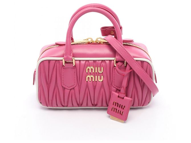 Sac à main 2-Way Miu Miu MATELASSE Rose Blanc