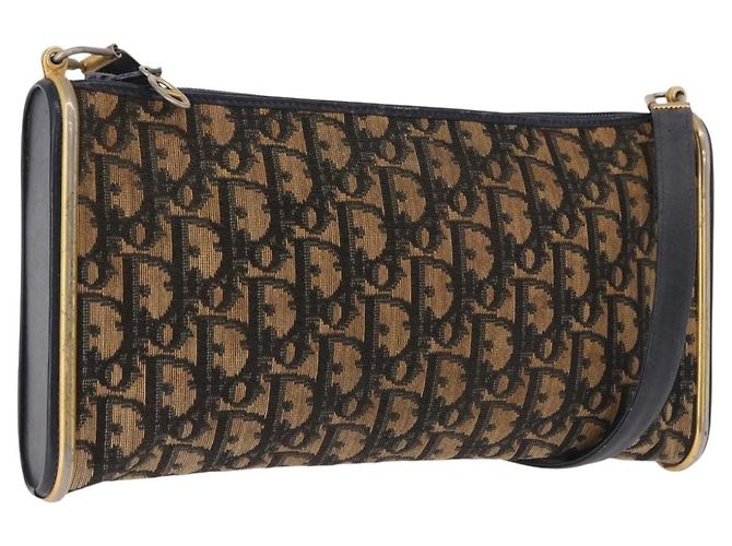 Borsa a tracolla Christian Dior Trotter Canvas Navy Gold Auth bs36117 D'oro Blu navy