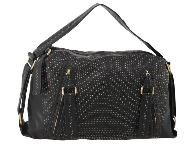 Borsa a tracolla LOEWE in pelle nera e oro Auth bs36832A Nero D'oro