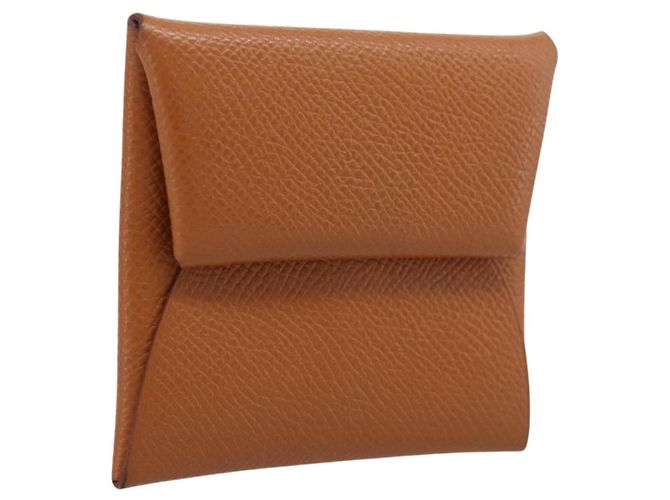 Hermès HERMES Bastia Coin Purse Leather Brown Auth 204796M