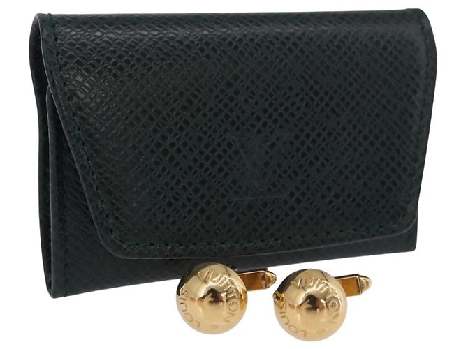 LOUIS VUITTON Taiga Buton de Manchette Cuffs Epicea LV Auth BA15690