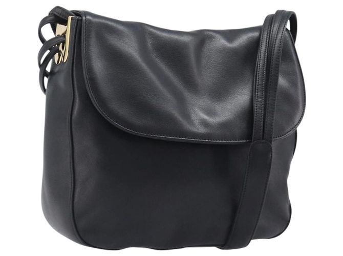 Borsa a tracolla BALLY in pelle nera e oro Auth 202700V Nero D'oro