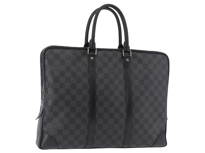 LOUIS VUITTON Damier Grafitte Porte Documents Voyage Bag N41125 LV Auth 189727 Damier ebene