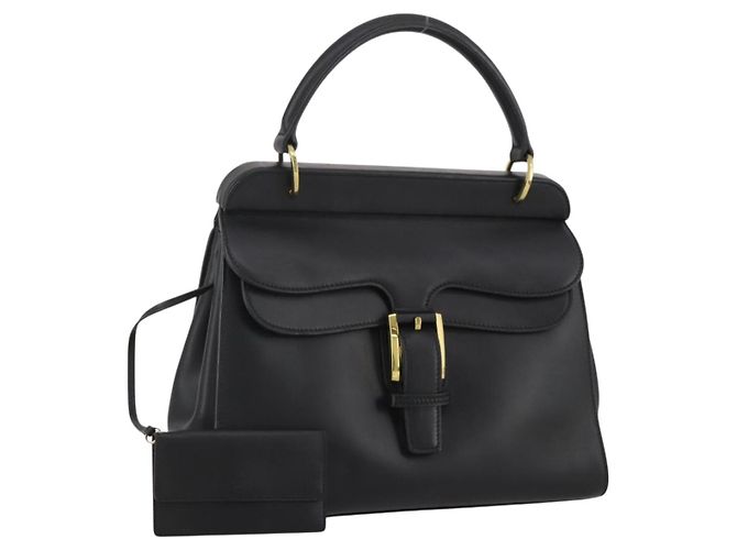 Borsa GUCCI in pelle nera e oro 101676 Auth am12616V Nero D'oro