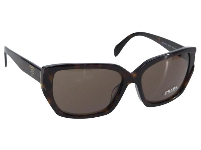 PRADA Sunglasses Plastic Black Gold Tone Auth BA15566V