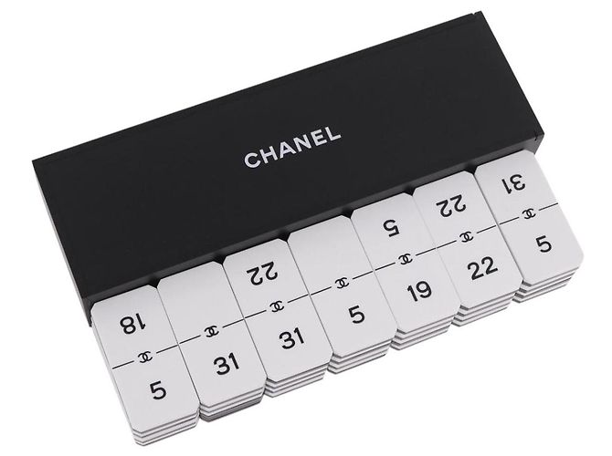 CHANEL Domino plastic Black CC Auth 184280M