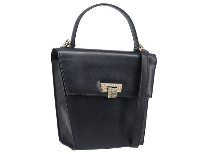 Christian Dior Handtasche Leder 2way Schwarz Gold Auth 204155 Golden