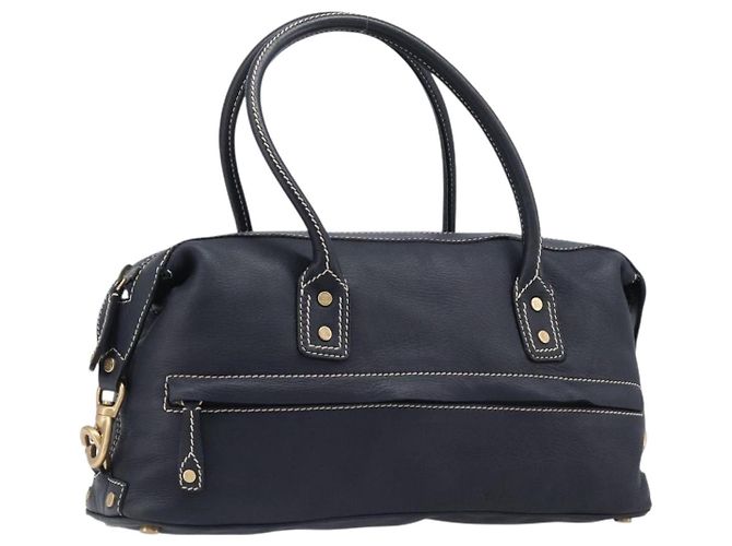 Céline Borsa a mano CELINE in pelle nera e oro Auth am12599V Nero D'oro