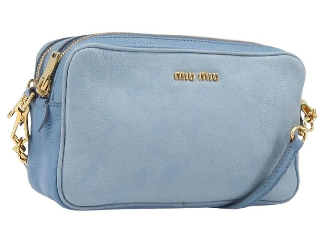 Borsa a tracolla Miu Miu in pelle oro azzurro Auth 204334A D'oro Blu chiaro