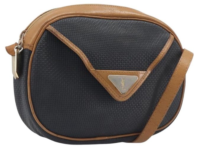Autre Marque Borsa a tracolla SAINT LAURENT PVC Canvas Black Gold Auth 203496 Nero D'oro