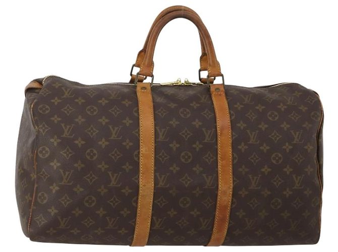 LOUIS VUITTON Monogram Keepall 50 Boston Bag M41426 LV Auth 202283A Monograma