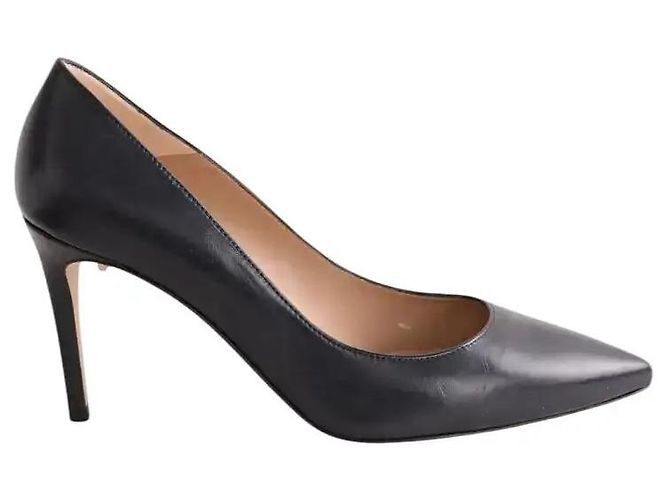 Lk Bennett Floret black leather heels