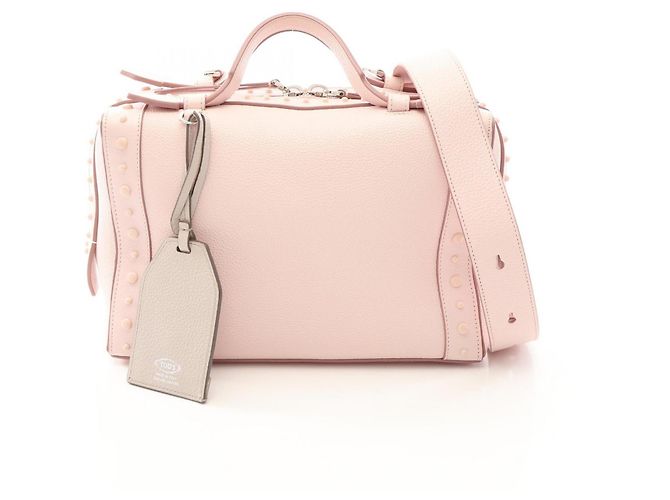 Bolsa de mão 2-Way Tod's Gommini em couro rosa