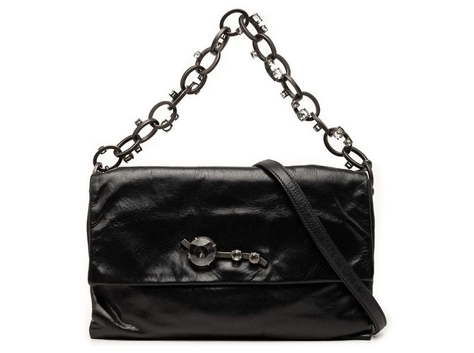 Borsa Miu Miu in pelle nera e strass Nero