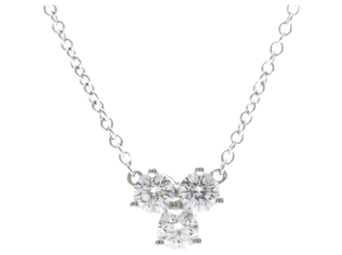 Autre Marque Tiffany Aria Halskette Diamant in Platin Silber