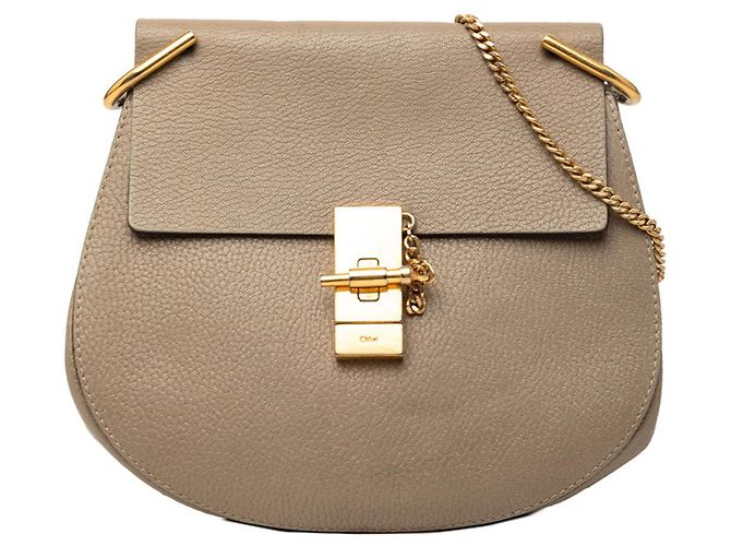 Borsa a tracolla Chloé Drew Chain Beige