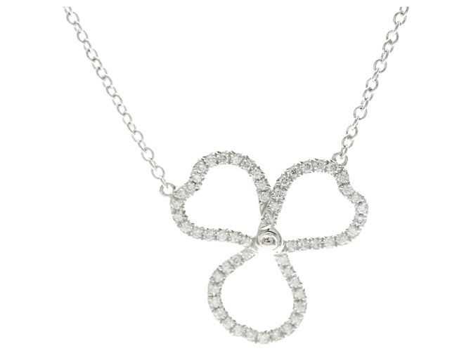 Autre Marque Tiffany Open Paper Flower Halskette Silber