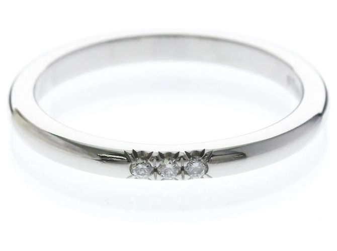 Autre Marque Tiffany Forever Ehering 3P Diamanten in Platin Silber