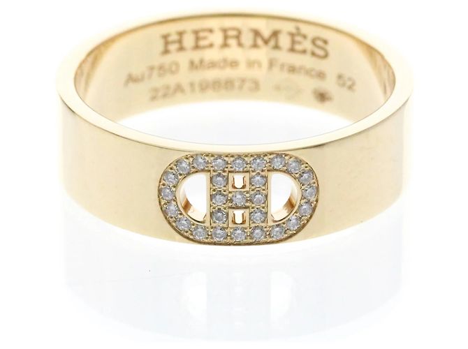 Ring Hermès Anello Hermes H Dunkle Diamond D'oro
