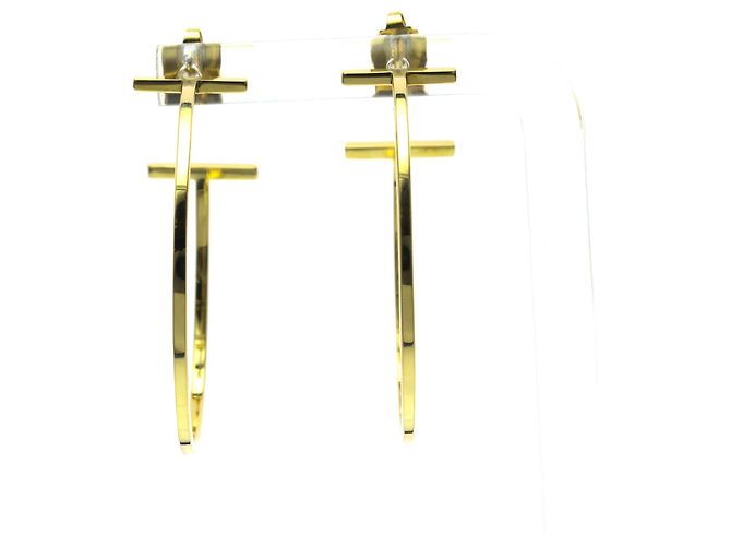 Autre Marque Orecchini a cerchio Tiffany T-wire in oro 18K D'oro