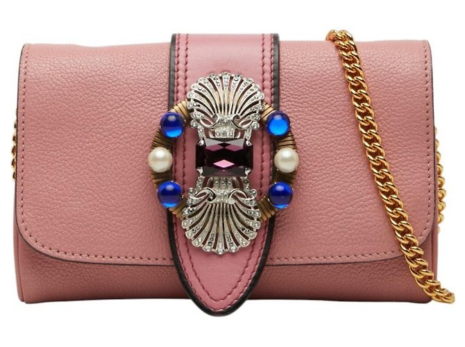 Bolso de hombro Miu Miu Madras con cadena Rosa
