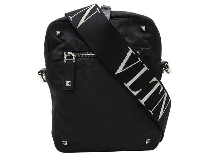 Borsa a tracolla con borchie Valentino Logo Nero