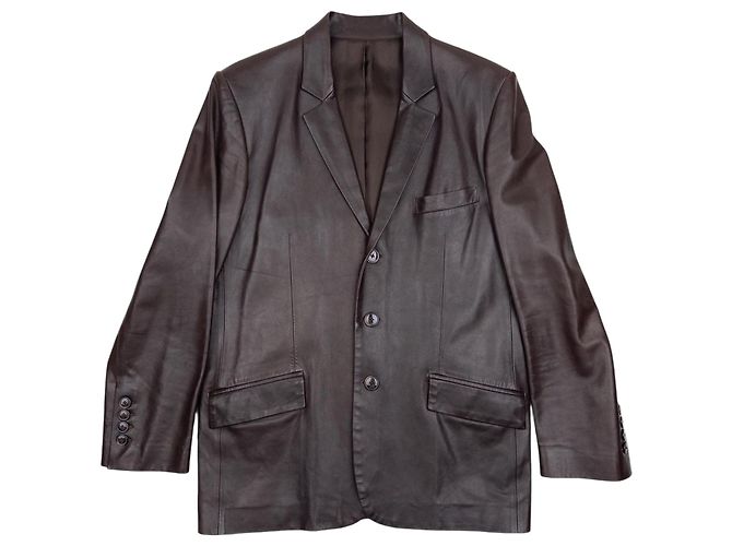 Gucci by Tom Ford SS98 Leather Blazer Jacket Brown