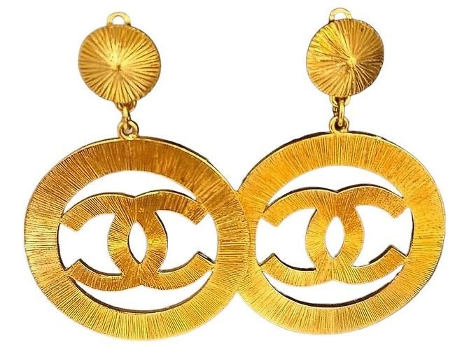 Pendientes Chanel CC Dorados