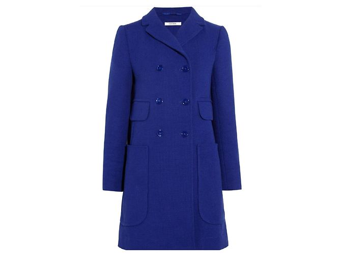 Carven Abrigo cruzado de algodón azul