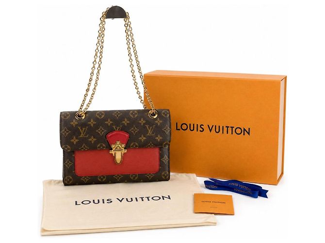 Sac à main Louis Vuitton Monogram Dauphine Marron Rouge