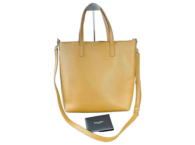 Autre Marque Saint Laurent Bolsa Shopper em Couro Caramelo