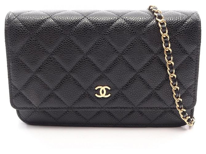 Bolsa Chanel Matelassé em couro de bezerro granulado Preto