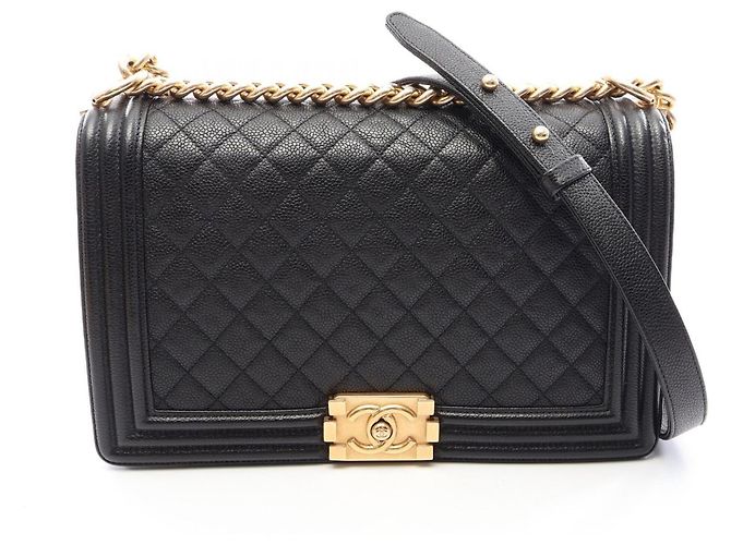 Borsa a tracolla Chanel Boy Large Matelassé Nero