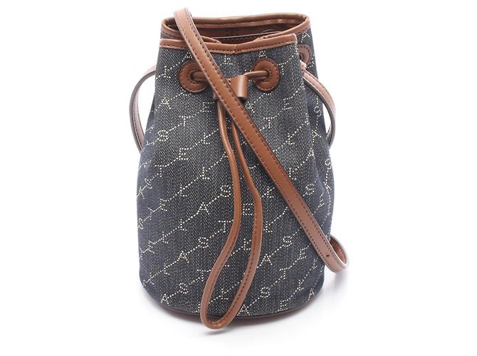 Stella Mc Cartney Stella McCartney Drawstring Shoulder Handbag Brown Navy blue