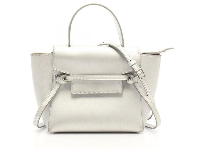 Céline Celine Belt Bag Nano mala de mão 2Way Prata