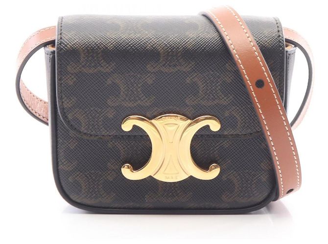 Céline Borsa a tracolla Celine Mini Claude Triomphe Marrone Nero