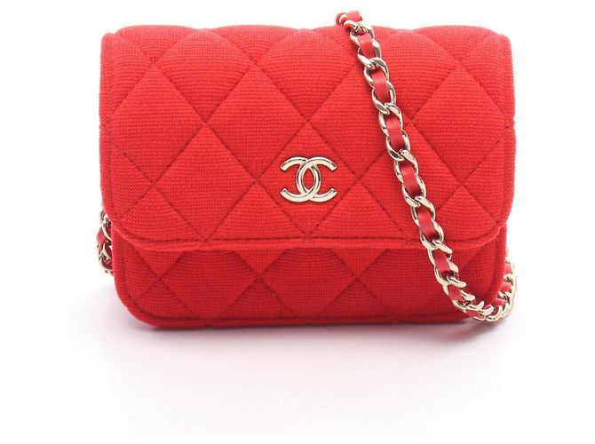 Borsa a tracolla Chanel Matelassé Small Flap Chain Rosso