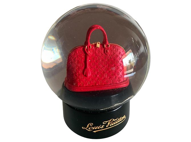 Louis Vuitton Monogram Alma Red Snow Globe Gold hardware