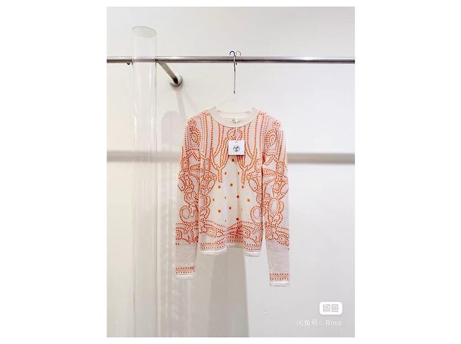 Hermès Strickpullover Kaschmir Orange Größe 34 Mehrfarben