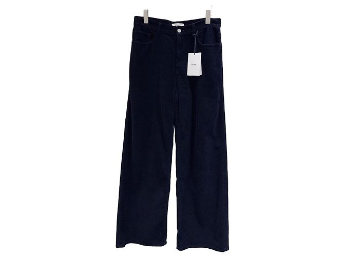 Calças de veludo preto Céline Multicor
