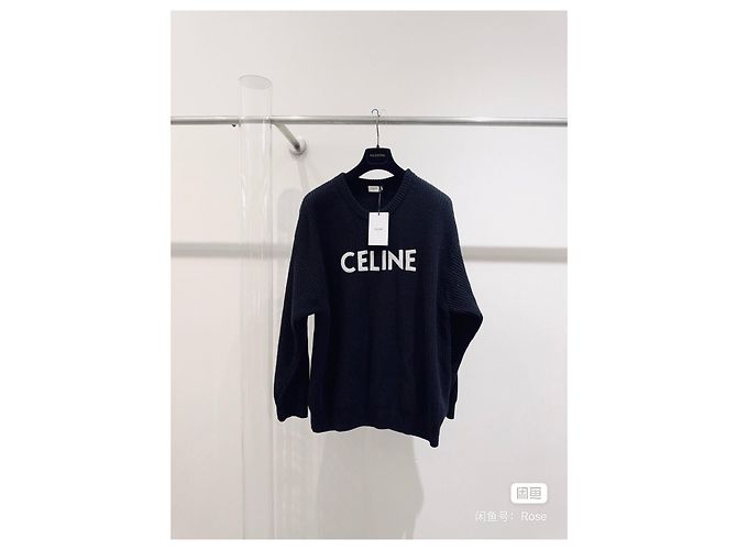 Malha de lã preta Céline Multicor