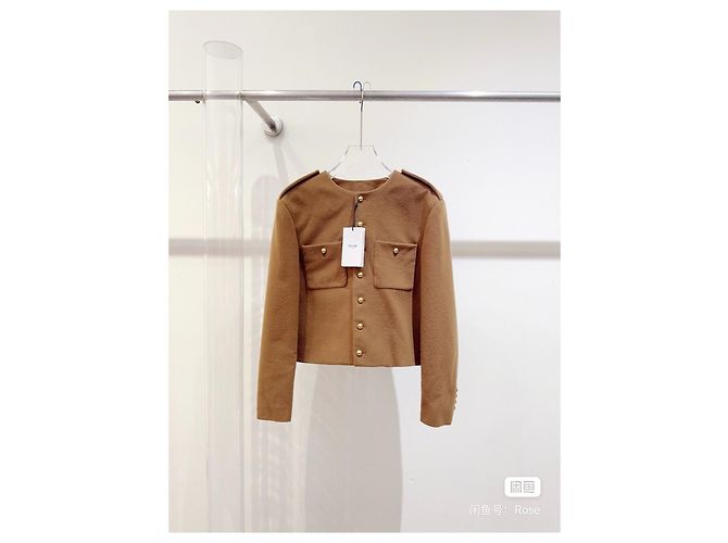 Céline Camel Wool Jacket Size 36 Multiple colors