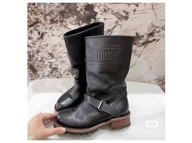 Autre Marque Dior Ankle Boots Black Leather Multiple colors