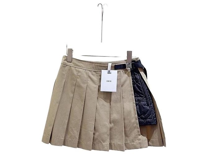Falda Dior Beige de Algodón Talla 36 Multicolor