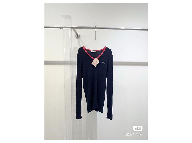 Malha Miu Miu de lã azul Multicor