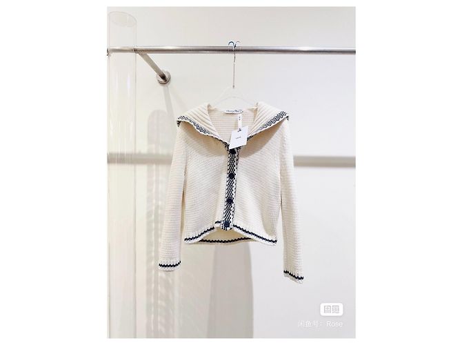 Autre Marque Pull Dior en laine blanc Multicolore
