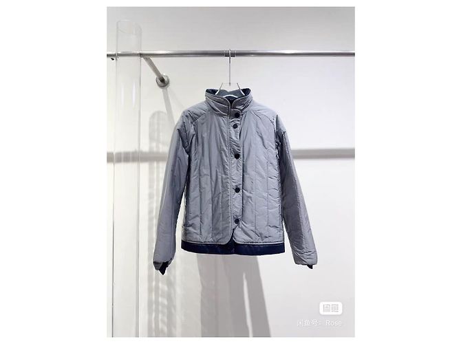 Chanel Reversible Jacke aus blauer Baumwolle Mehrfarben