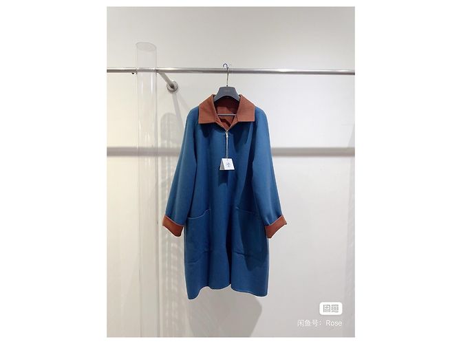 Hermès Blue Cashmere Coat Size 38 Multiple colors